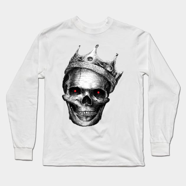 skull , skulls , dead , death , bones , skeleton , engraving , woodcut ,macabre , floral , graveyard,horror Long Sleeve T-Shirt by Otaka-Design